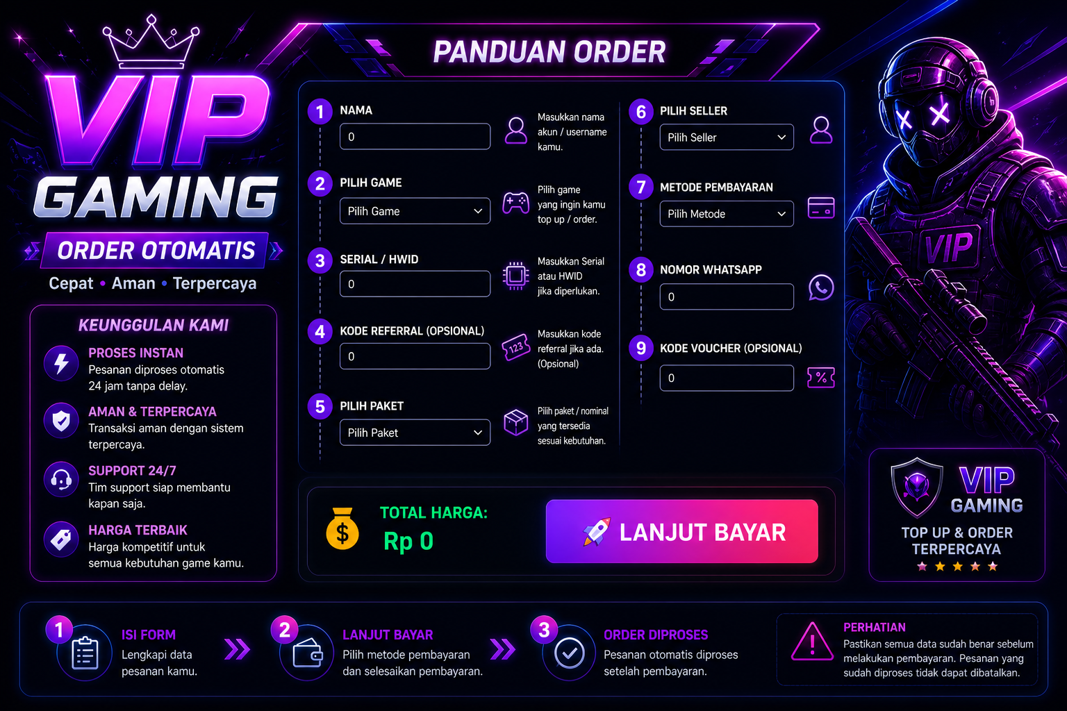 Tutorial Order di VIP Gaming